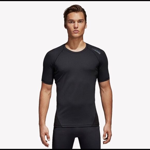 Adidas Alpha Skin Sport Base Layer Support Tee 2 XL Black - Picture 1 of 15